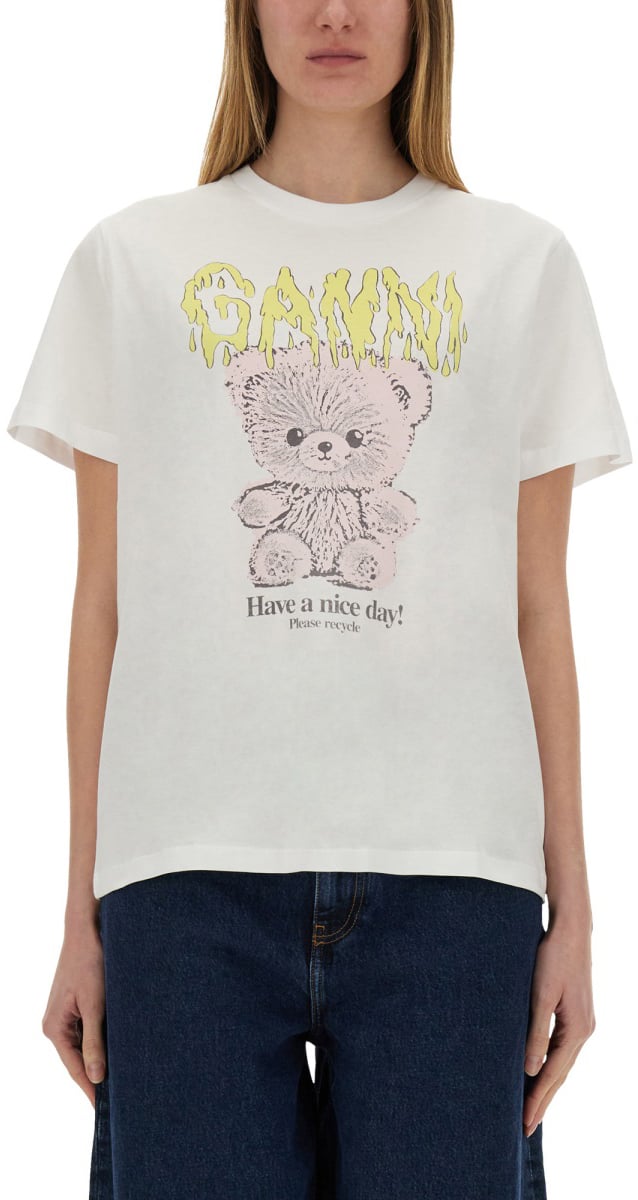 Ganni "TEDDY" T-SHIRT Wit