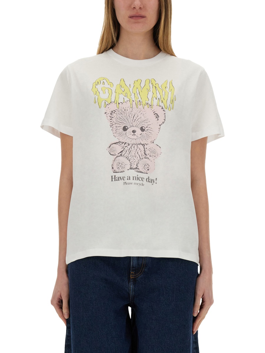 Ganni "TEDDY" T-SHIRT Wit