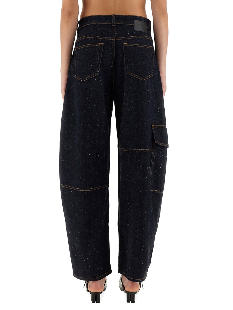 Ganni PANTS "NEPPY CARPENTER" Blauw