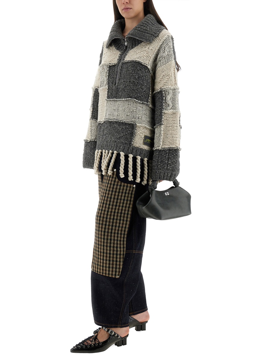 Ganni PANTS "NEPPY CARPENTER" Blauw