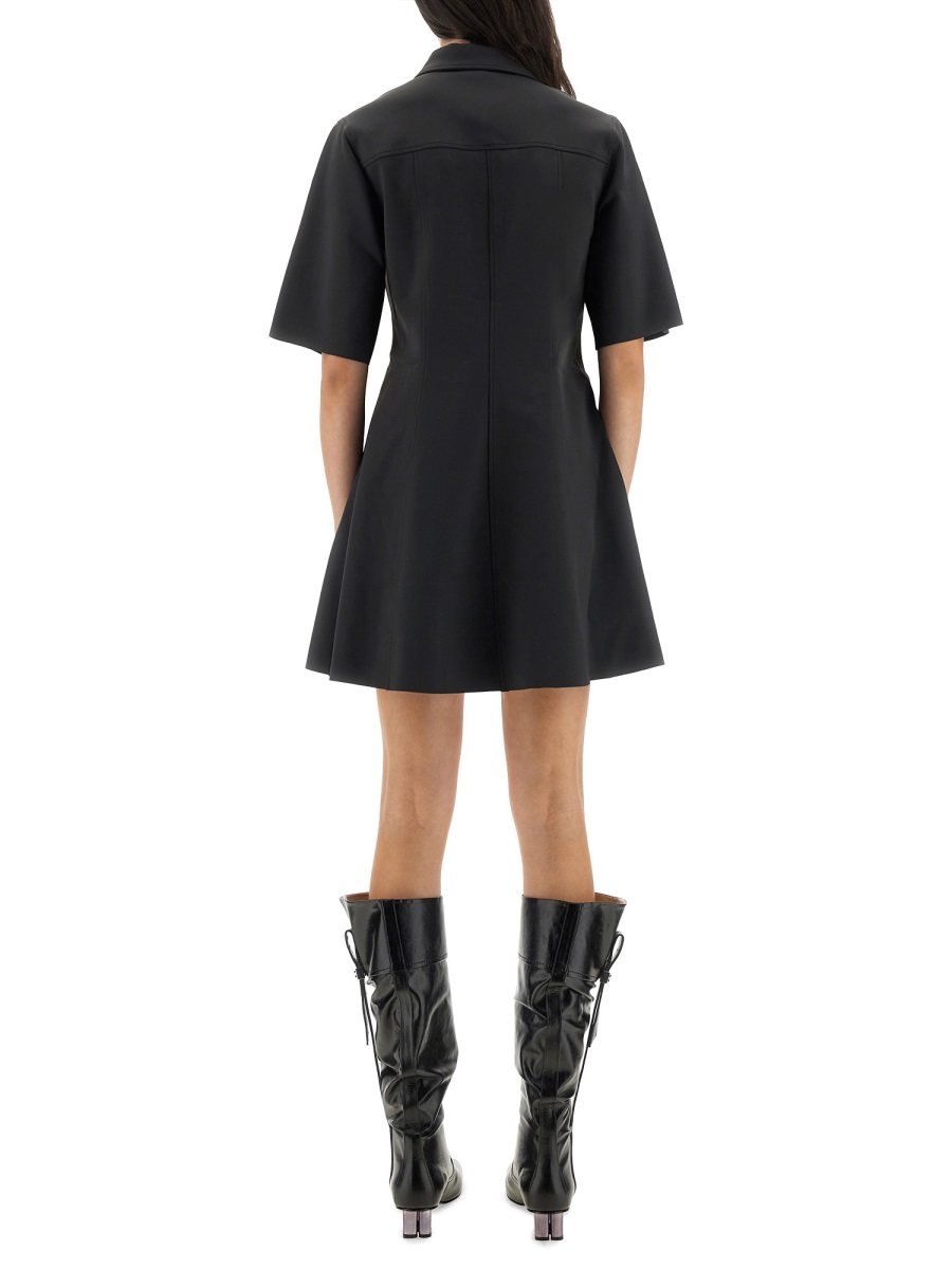 Ganni MINI DRESS WITH SCALLOPED BUTTONS Grijs