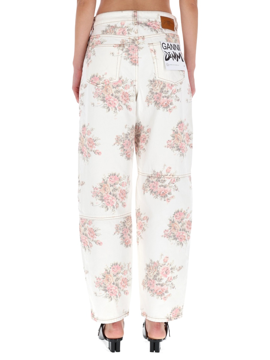 Ganni FLOWER JEANS Wit