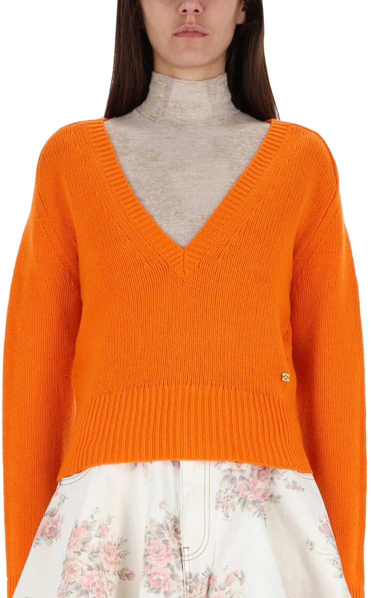Ganni CASHMERE SWEATER Oranje