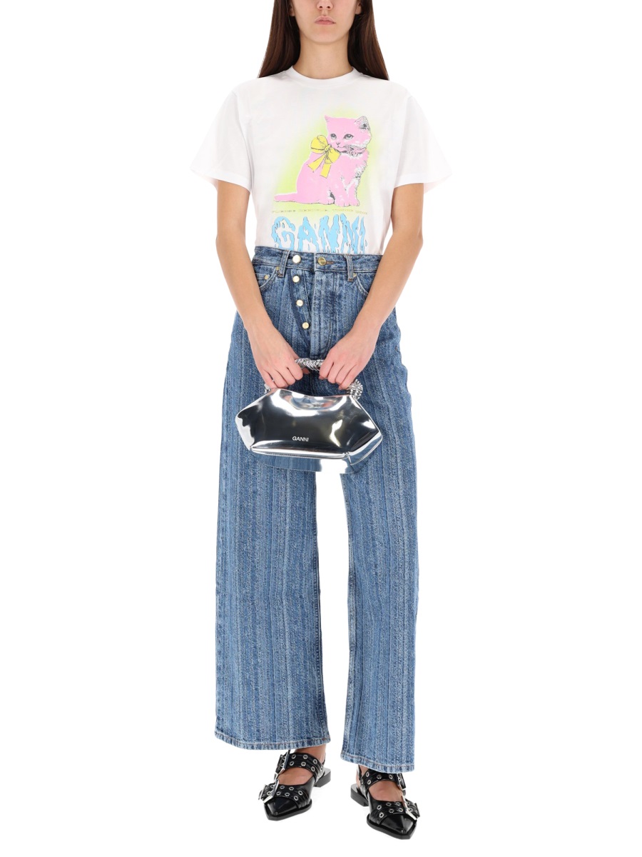 Ganni T-SHIRT "KITTY" Wit