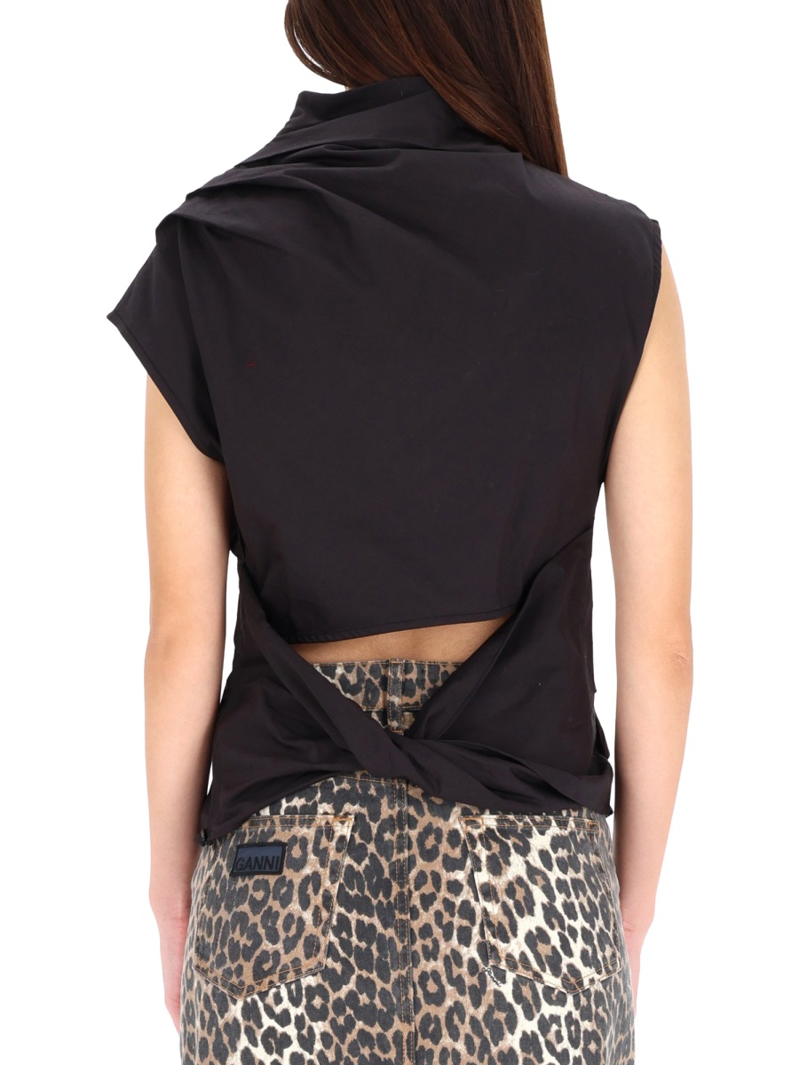 Ganni TOPS WITH RUCHES Zwart