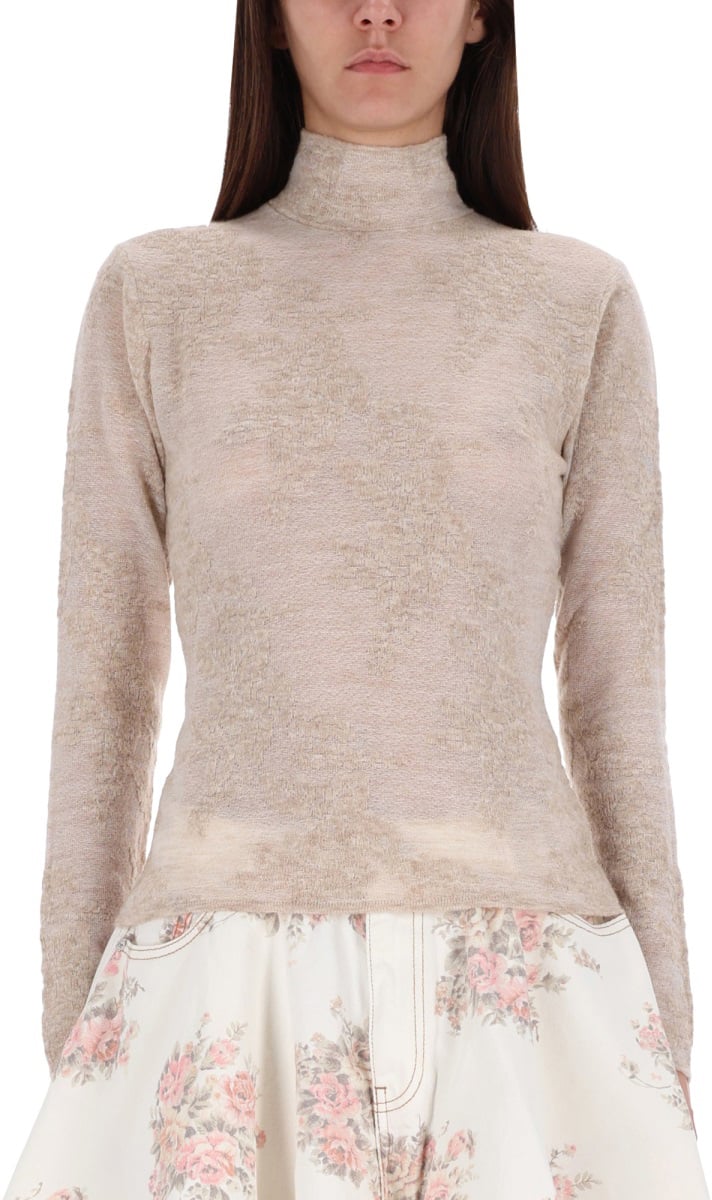 Ganni ALPACA BLEND SWEATER Beige