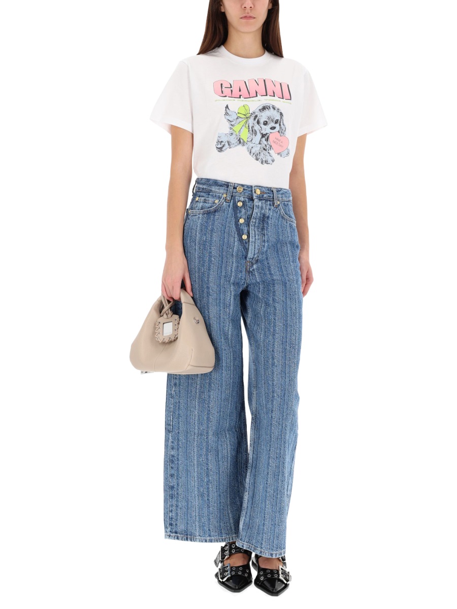 Ganni "PUPPY" T-SHIRT Wit