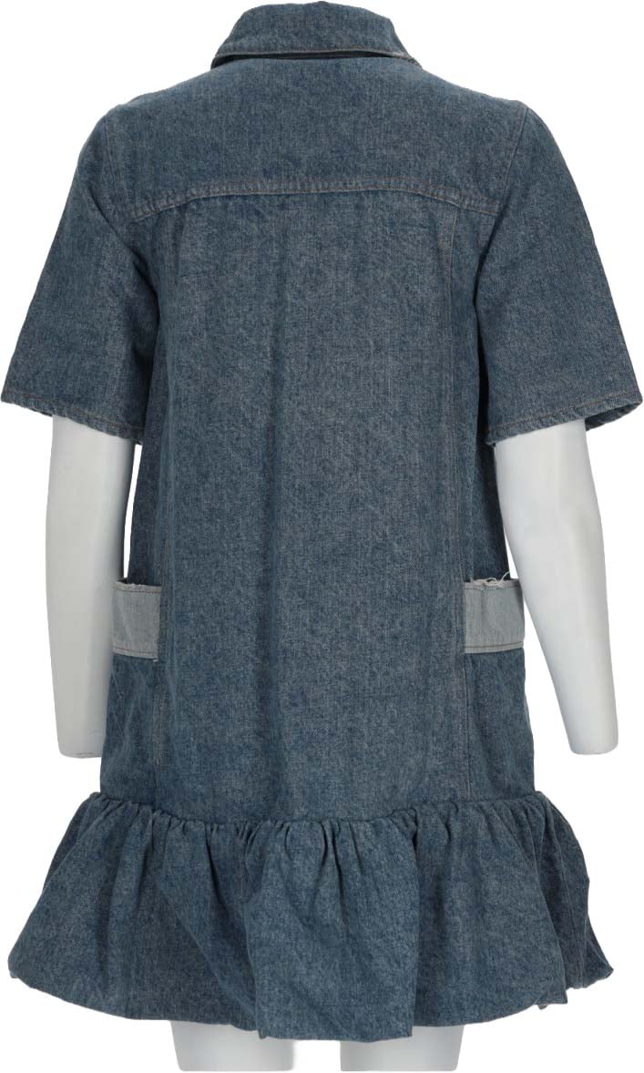 Ganni ABITO IN DENIM PATCHWORK Blauw