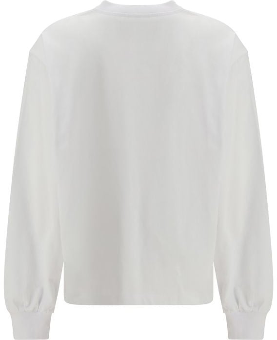 Ganni Ganni White Cotton Long Sleeve T-Shirt Wit