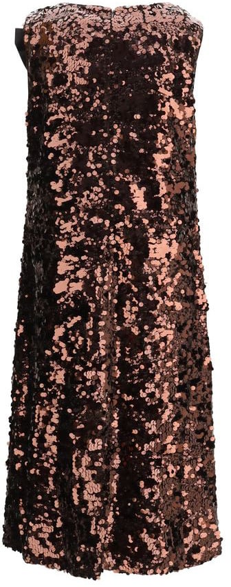 Ganni Brown Recycled Polyester Cocktail Dress Bruin