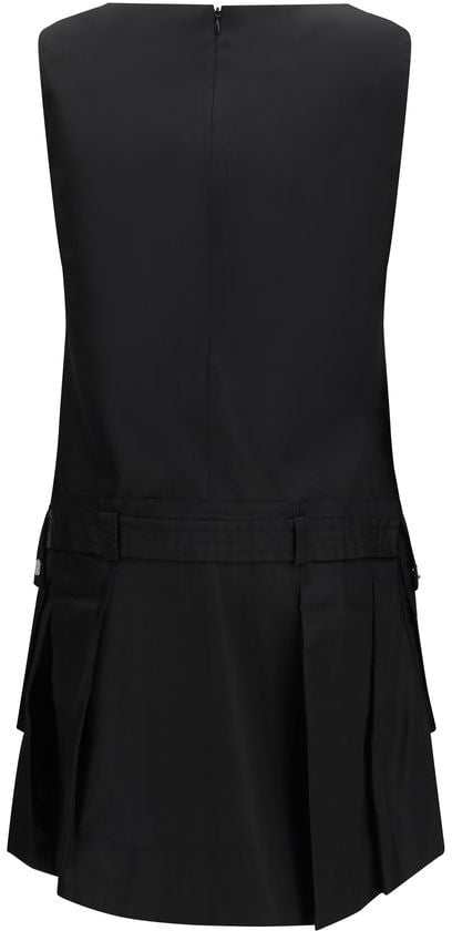 Ganni Black Recycled Polyamide Casual Dress Zwart