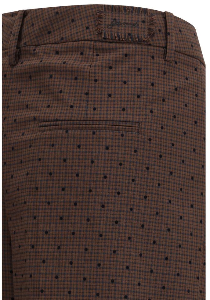 Ganni Brown Elastane Casual Pants Bruin