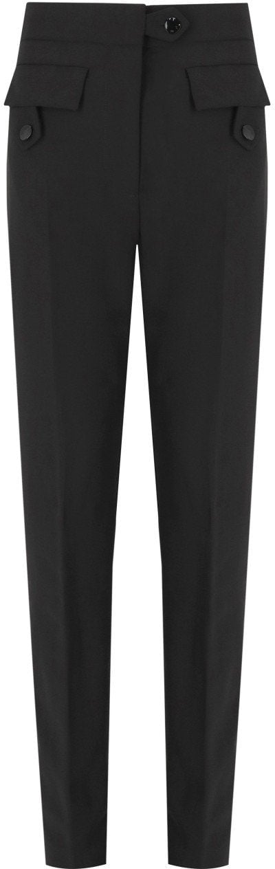 GANNI TWILL PANTS WITH POCKETS Zwart