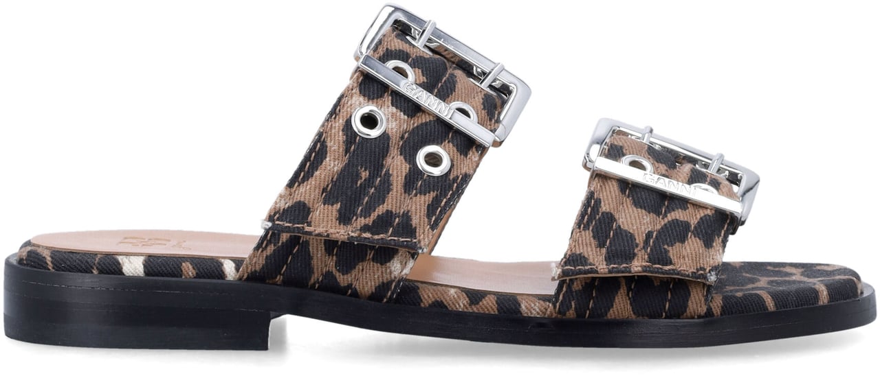 Ganni Feminie Buckle Starp Marrone Bruin