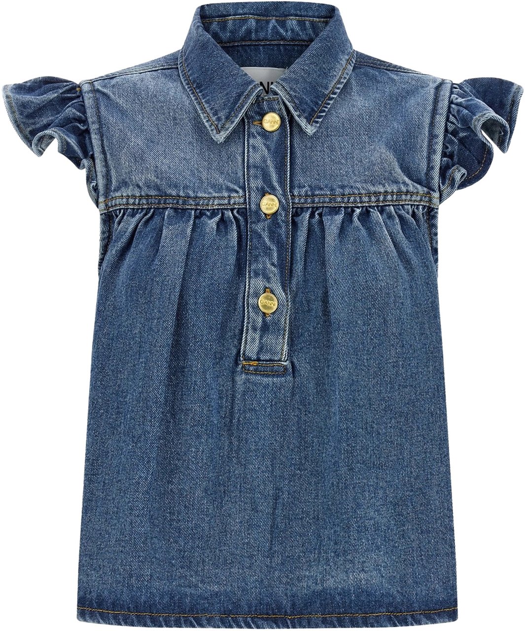 Ganni Top Tint Wash Blauw
