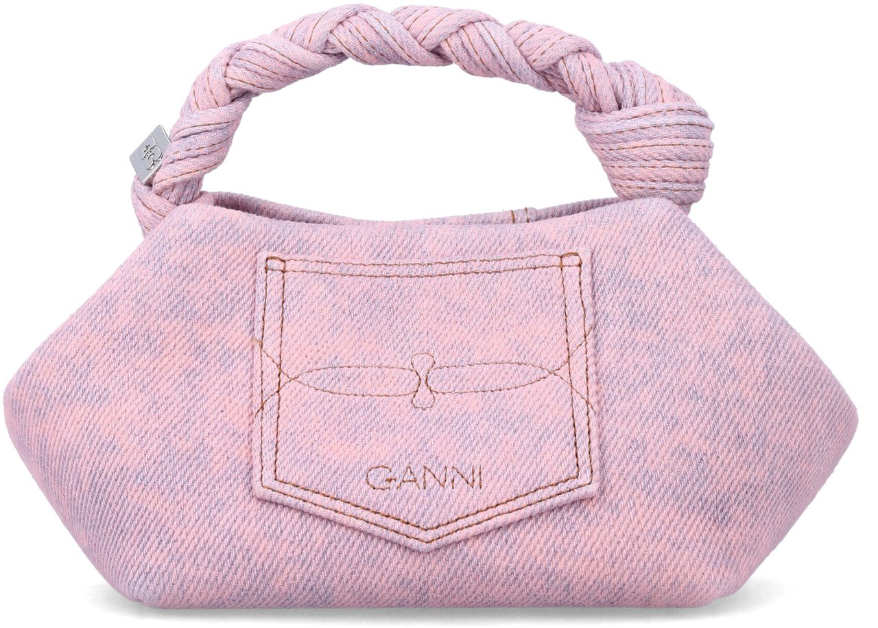 Ganni Bou Small Denim Rosa Roze