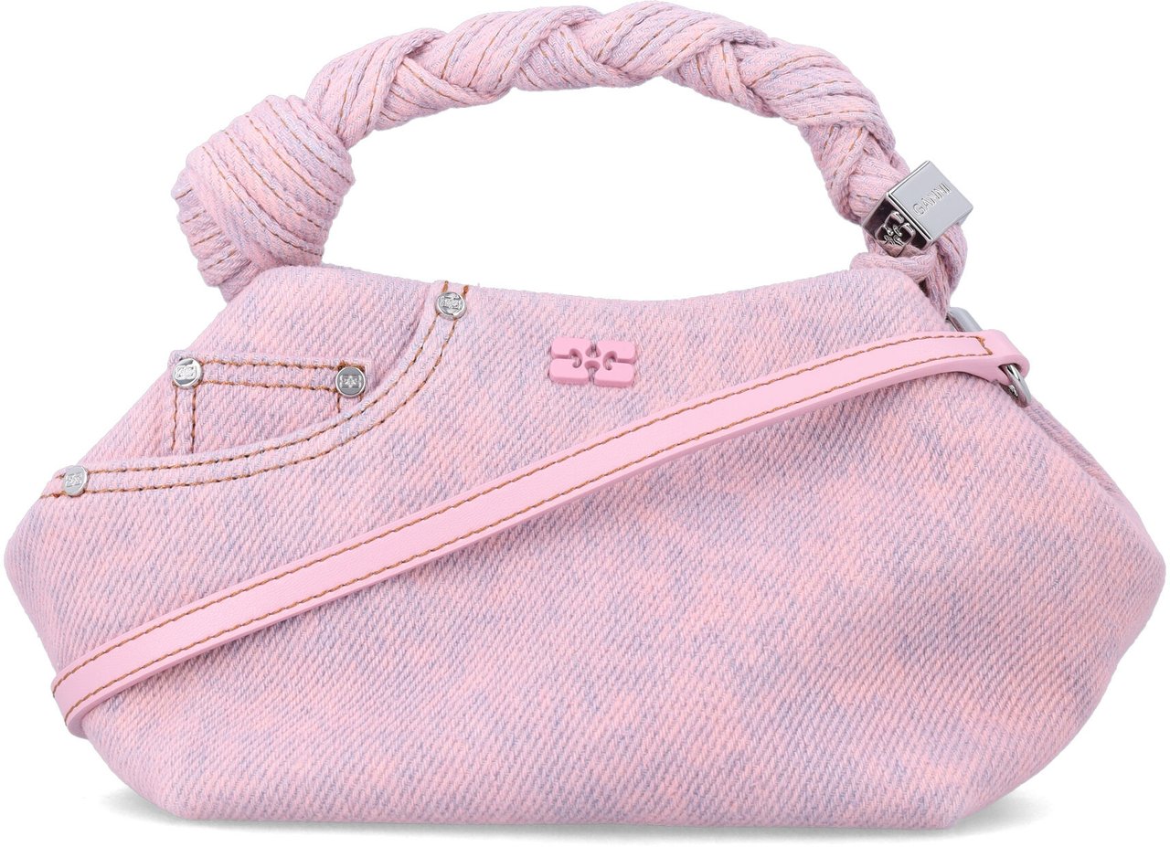 Ganni Bou Small Denim Rosa Roze