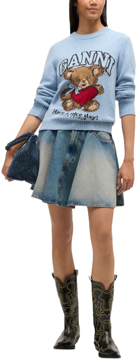 Ganni Sweaters Azzurro Lichtblauw