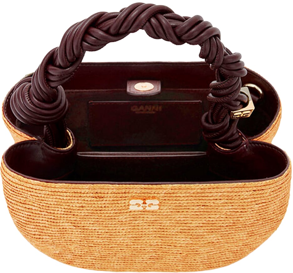 Ganni Bags Italian Straw Beige