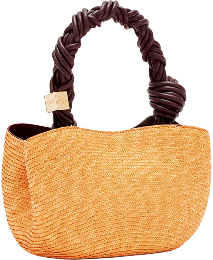 Ganni Bags Italian Straw Beige