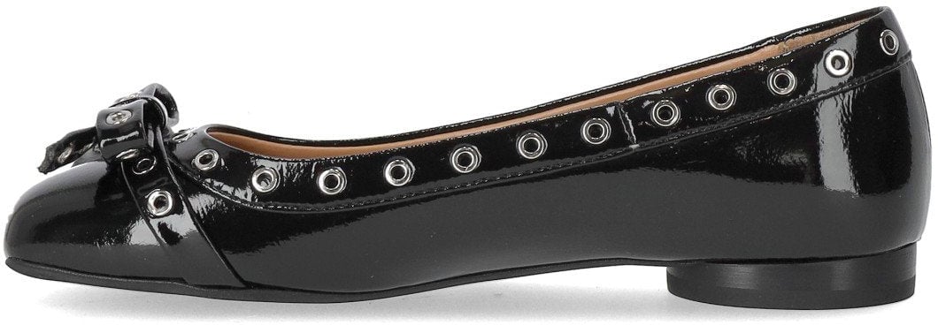 Ganni GANNI PATENT BALLET FLAT SHOE WITH BOWS Zwart