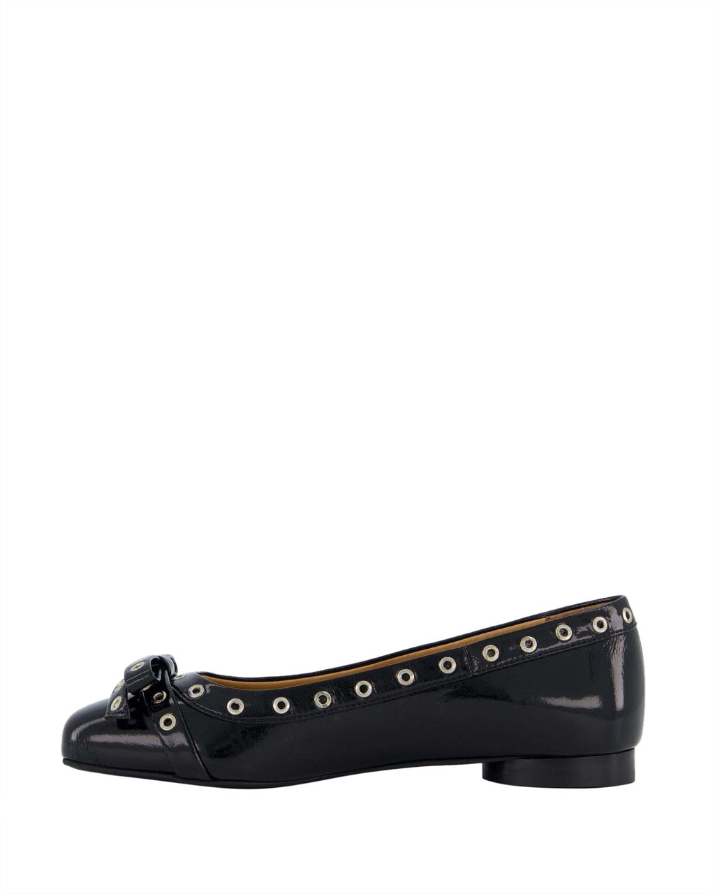 Ganni Dames Eyelet Bow Ballerina Zwart Zwart