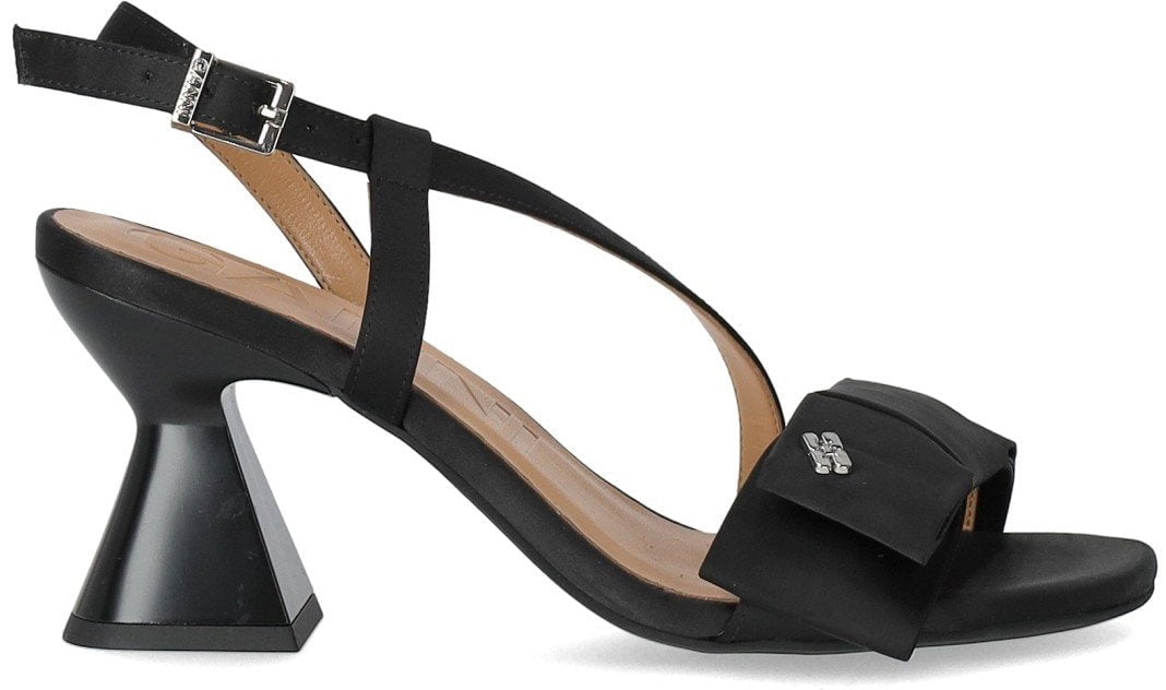Ganni GANNI SATIN HEELED SANDAL Zwart