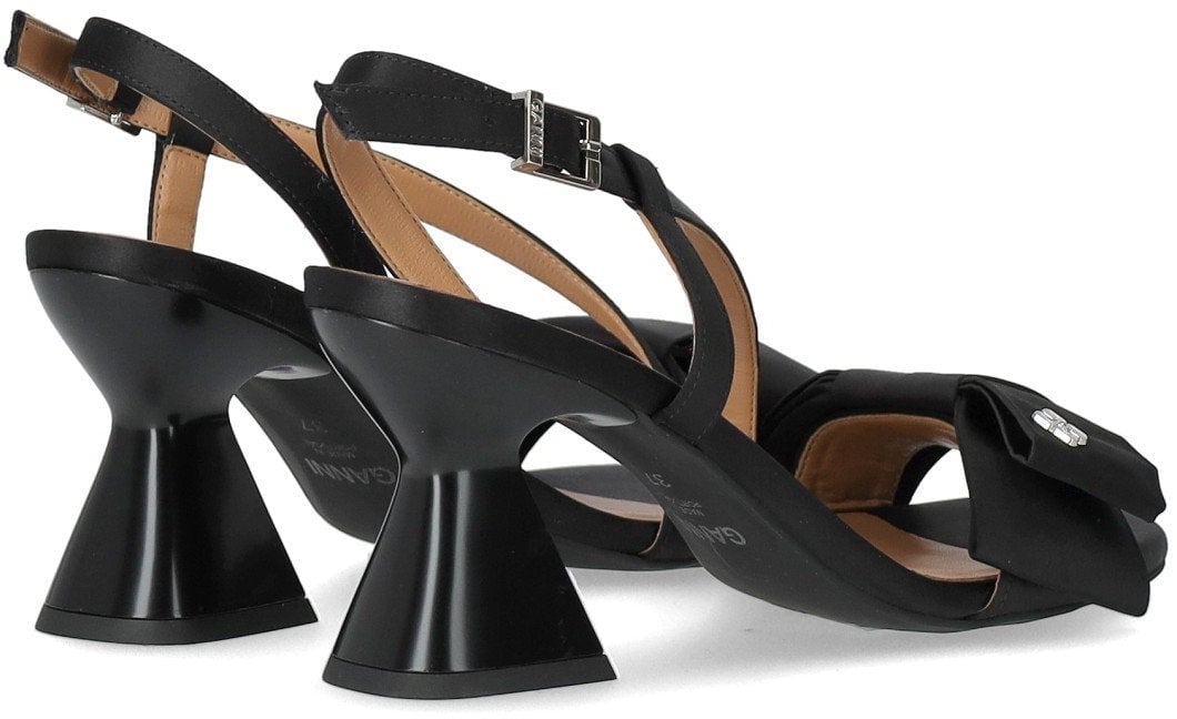 Ganni GANNI SATIN HEELED SANDAL Zwart