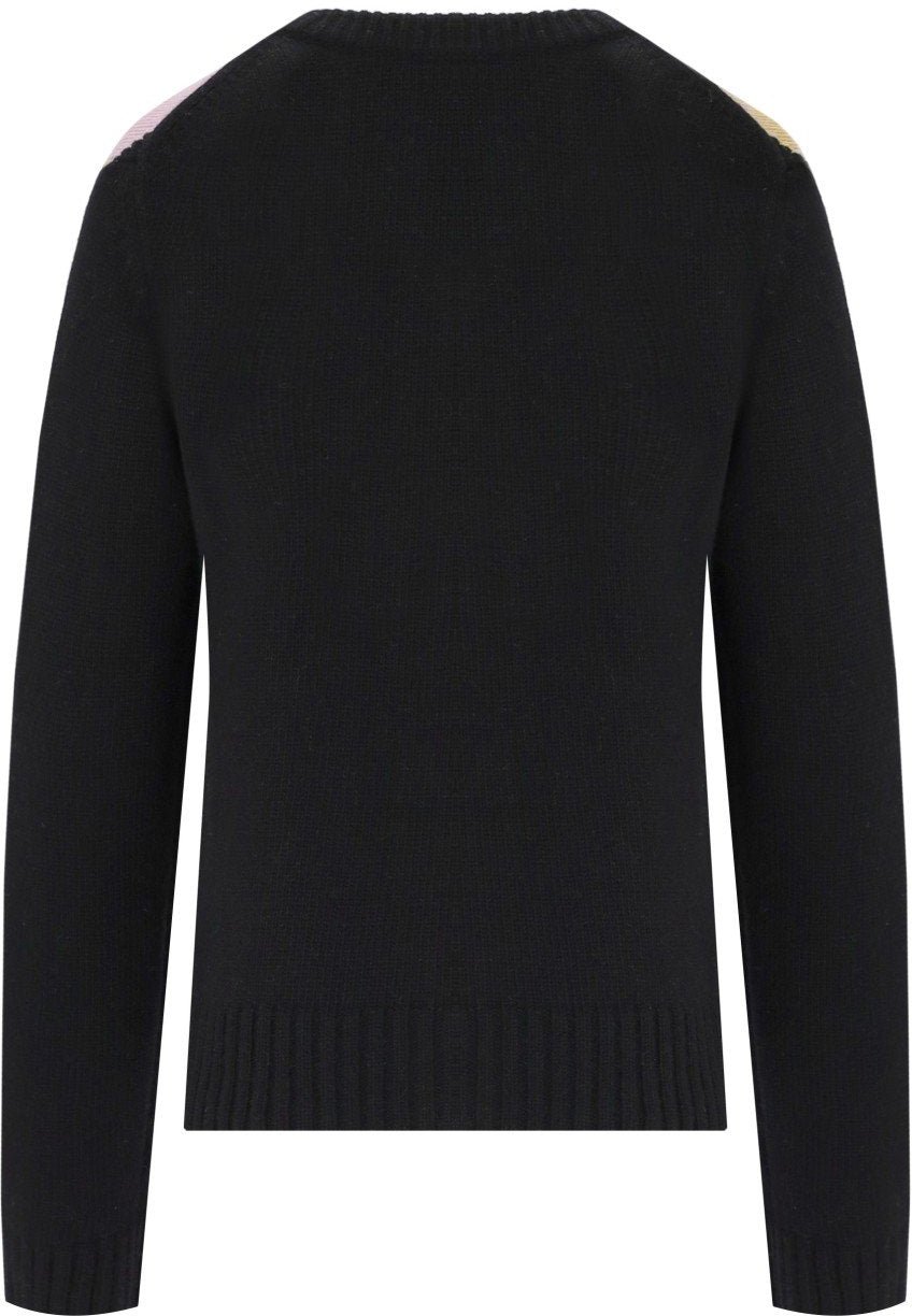 Ganni GANNI HARLEQUIN CARDIGAN Zwart