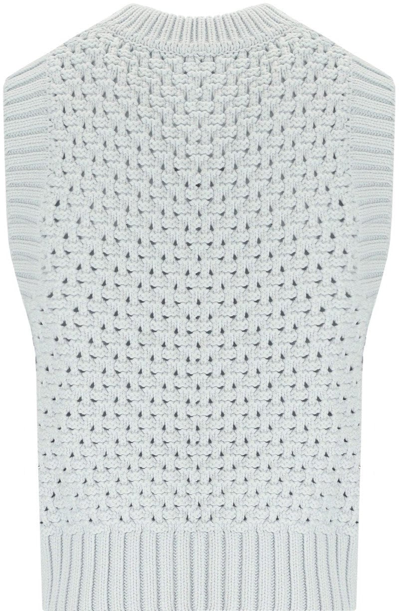 Ganni GANNI COTTON LIGHT BLUE VEST Lichtblauw