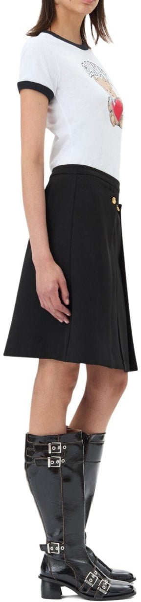 Ganni GANNI TWILL MINI SKIRT Zwart