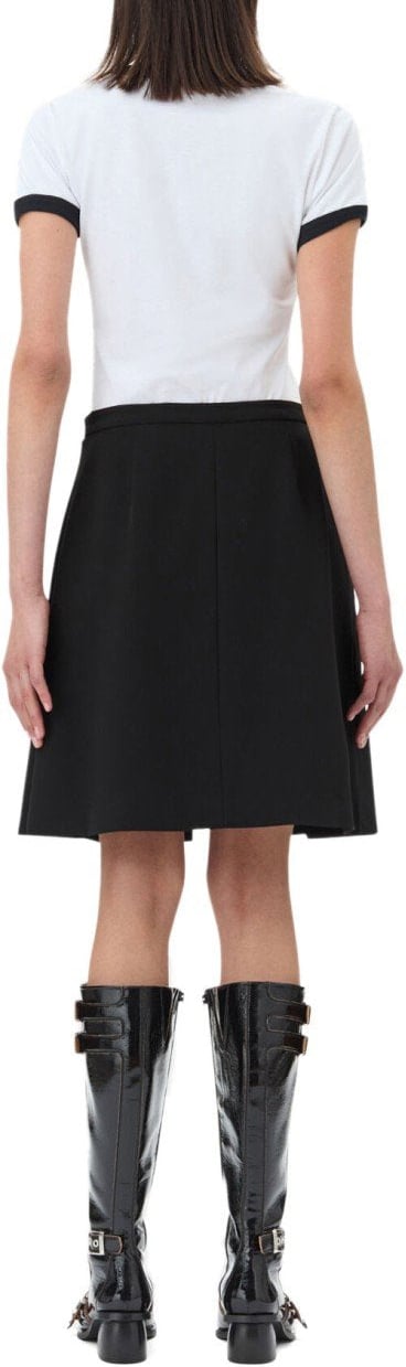 Ganni GANNI TWILL MINI SKIRT Zwart
