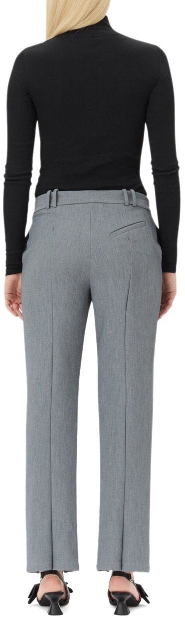 Ganni GANNI GREY MELANGE TROUSER Grijs