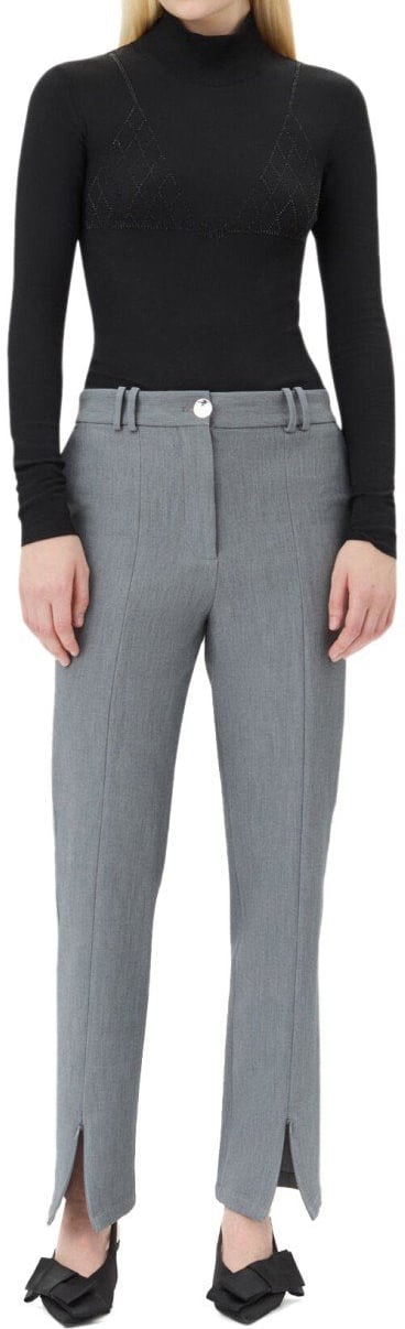 Ganni GANNI GREY MELANGE TROUSER Grijs