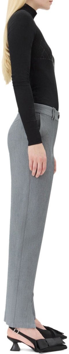 Ganni GANNI GREY MELANGE TROUSER Grijs