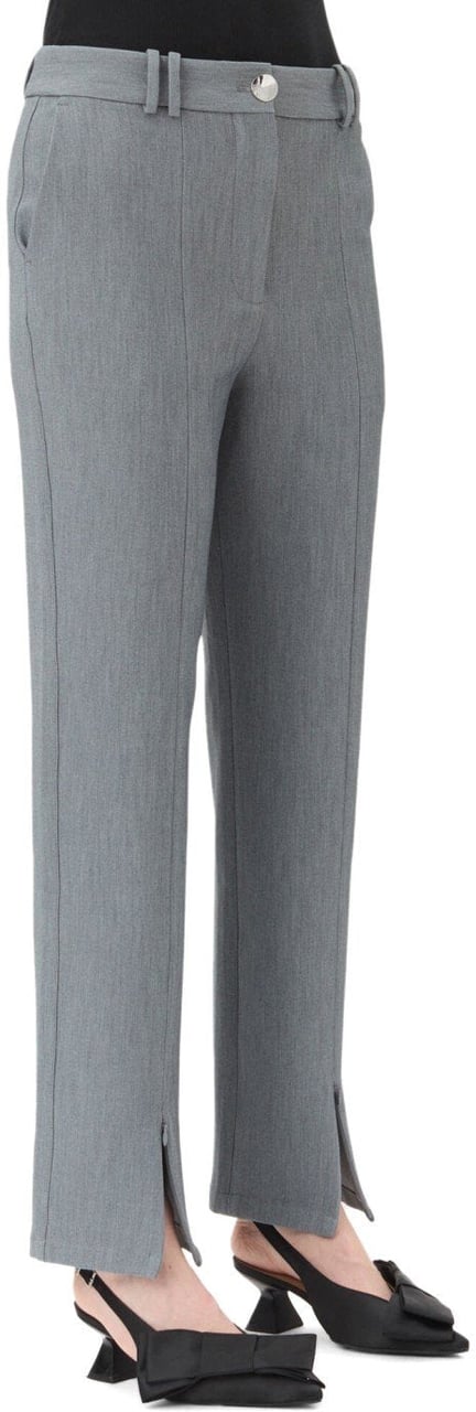 Ganni GANNI GREY MELANGE TROUSER Grijs