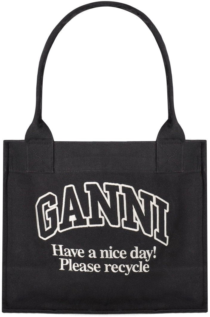Ganni GANNI PHANTOM LARGE SHOPPING BAG Zwart