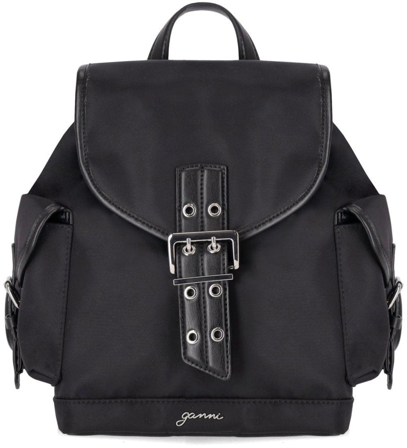 Ganni GANNI BUCKY SMALL BACKPACK Zwart