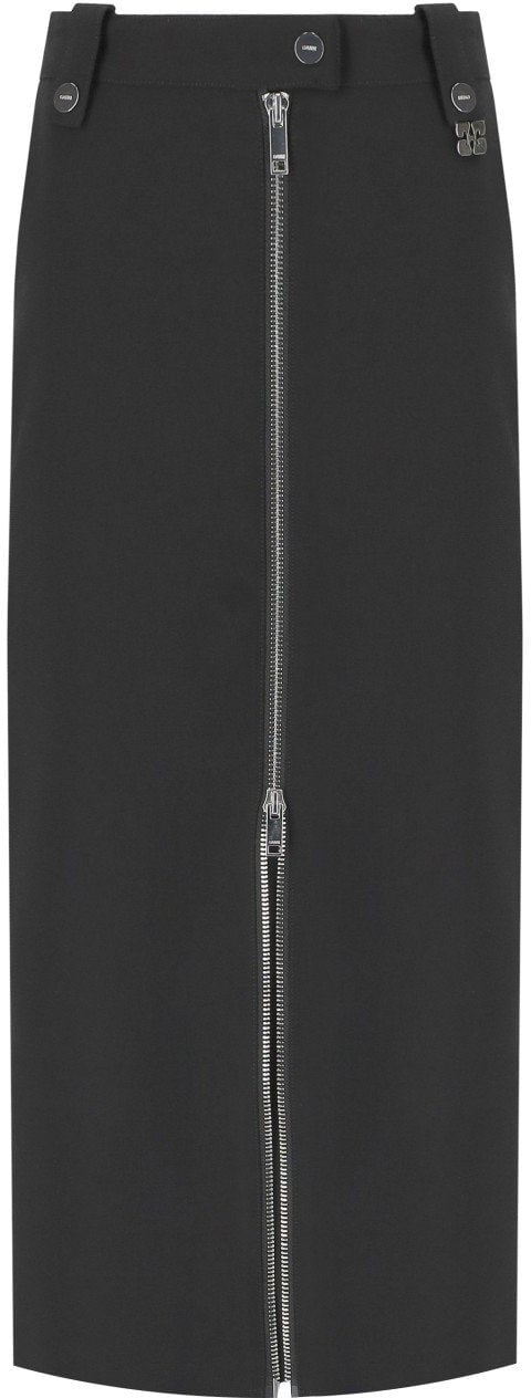 Ganni GANNI CREPE MIDI SKIRT Zwart