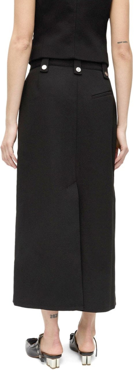 Ganni GANNI CREPE MIDI SKIRT Zwart