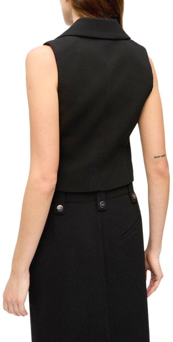 Ganni GANNI CREPE VEST Zwart