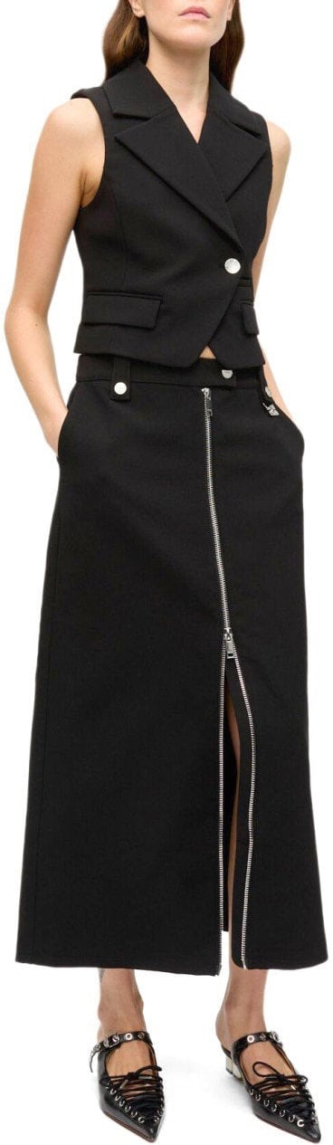 Ganni GANNI CREPE VEST Zwart