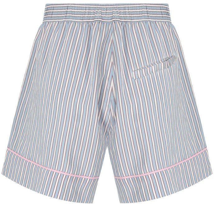 Ganni GANNI SOFT CHAMBRAY STRIPED SHORTS Wit