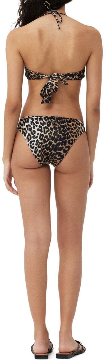 Ganni GANNI LEOPARD PRINT BANDEAU BIKINI TOP Bruin