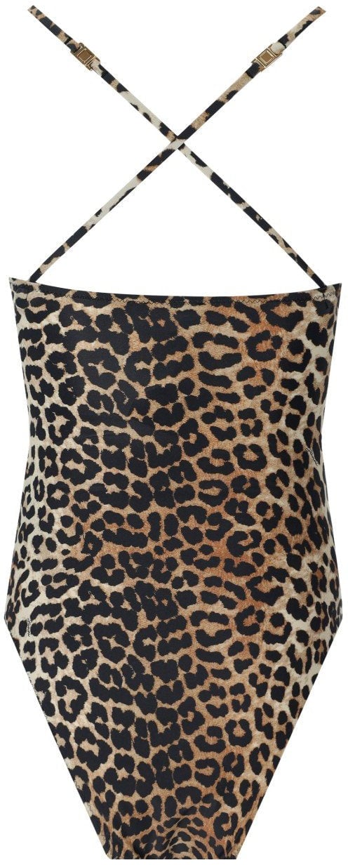 Ganni GANNI LEOPARD-PRINT SWIMSUIT Bruin