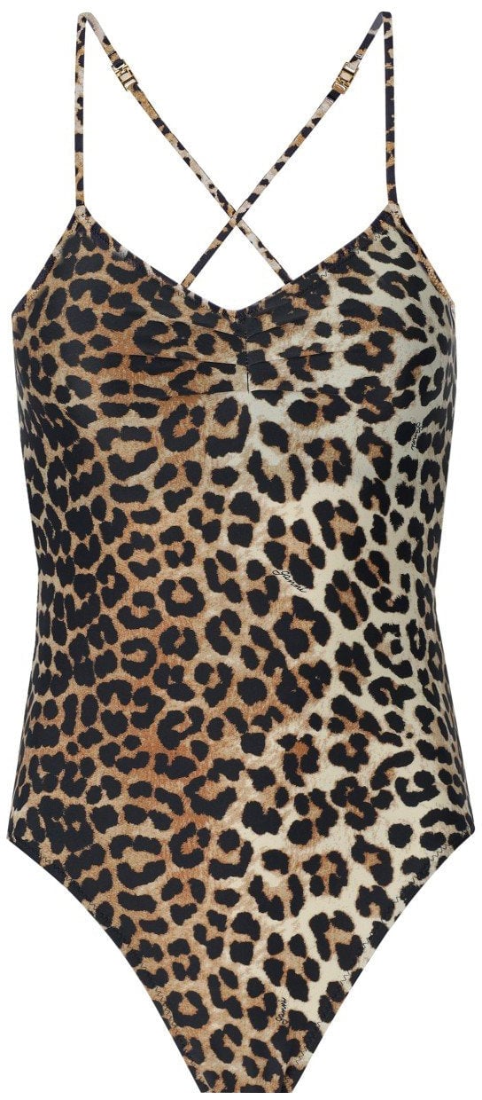 Ganni GANNI LEOPARD-PRINT SWIMSUIT Bruin