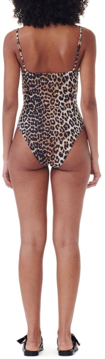 Ganni GANNI LEOPARD-PRINT SWIMSUIT Bruin