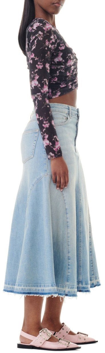GANNI LIGHT BLUE DENIM SKIRT Lichtblauw