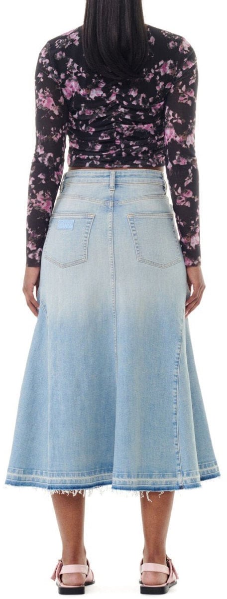 Ganni GANNI LIGHT BLUE DENIM SKIRT Lichtblauw