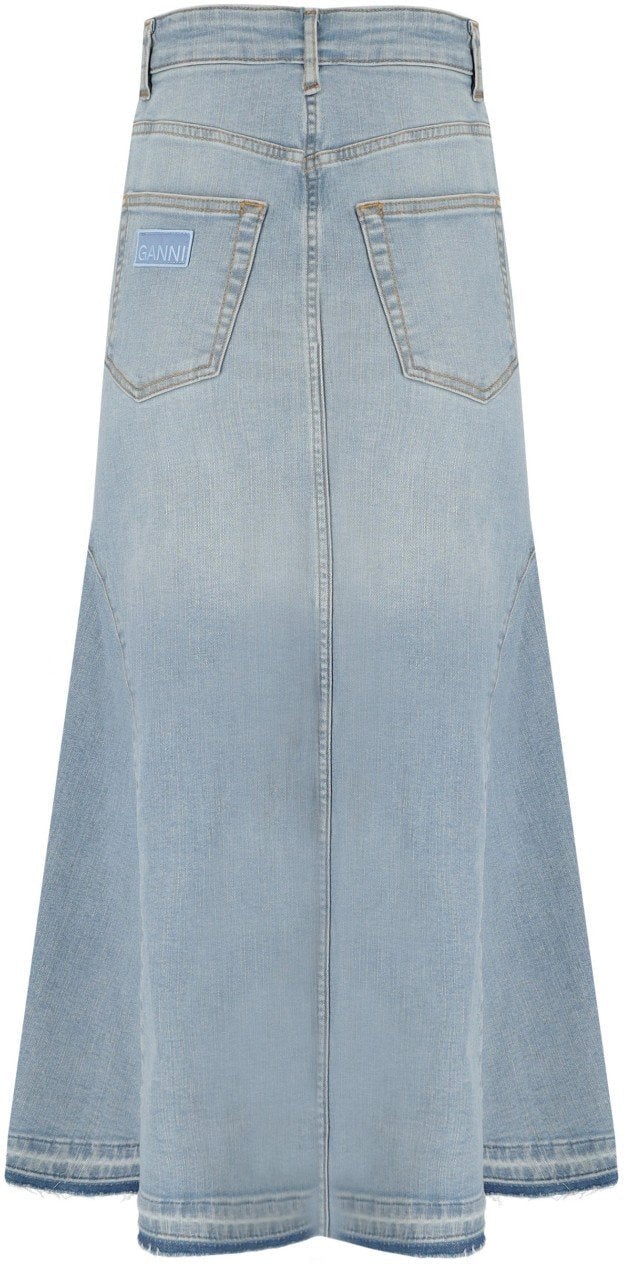 Ganni GANNI LIGHT BLUE DENIM SKIRT Lichtblauw